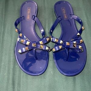 Size 7 brand new blue spiked sandals